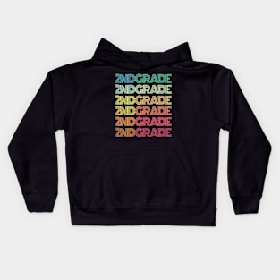 Second Grade Vibes Teacher Peace Groovy Team Teach Kids Hoodie